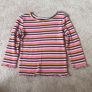 Garanimals 2T Ruffle Hem Long Sleeve Ribbed Knit Tee